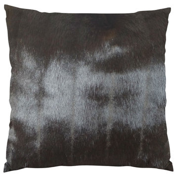 Plutus Faux Tip Dyed Brown-Mink Handmade Throw Pillow, 24 X 24, Double Sided