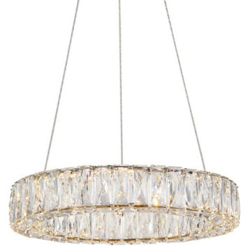 Elegant Lighting 3503D17 Monroe 18"W LED Crystal Ring Chandelier - Gold