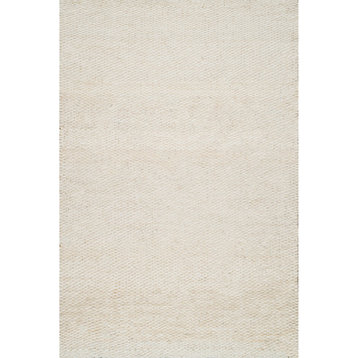 nuLOOM Hand Woven Hailey Jute, Off-White, 3'x5'