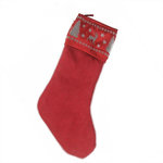 NORTHLIGHT - 20" Alpine Chic Red, Silver and Dark Gray Reindeer Christmas Stocking - From the Alpine Chic Collection