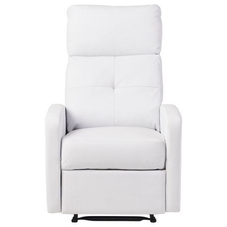 GDF Studio Teyana White Faux Leather Recliner