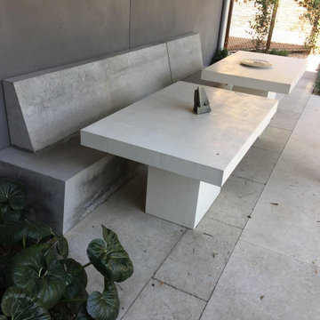 Charcoal Gray Benches and Walkways