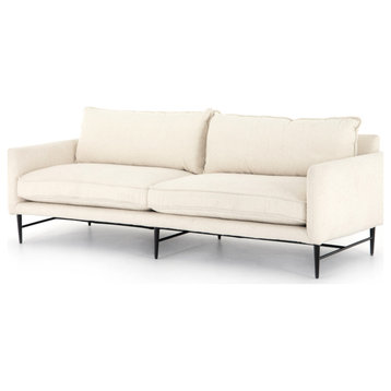 Delaney Snow Fabric Upholstered Sofa 92"