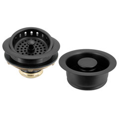 Ruvati Extended Garbage Disposal Flange with Deep Basket Strainer - Matte Gold Satin Brass - RVA1049GG