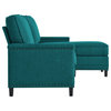 Ashton Upholstered Fabric Sectional Sofa, Teal