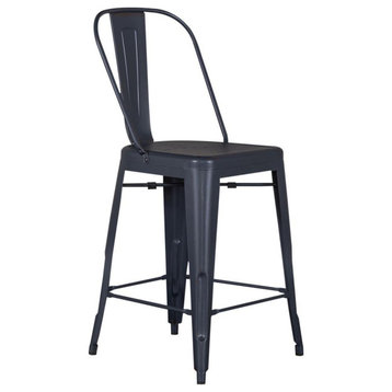 Bow Back Counter Chair- Navy