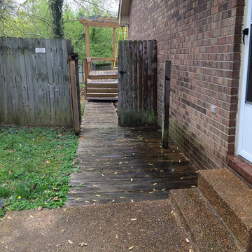 House, driveway, sidewalk, and deck job