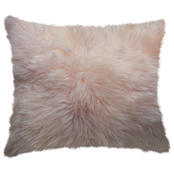 Blush Natural Sheepskin Square Pillow