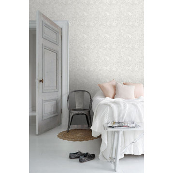 Madaket Light Grey Plaid Wallpaper Sample