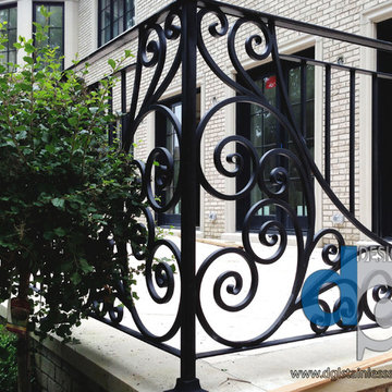 Caribou Rd house exterior wrought iron guard