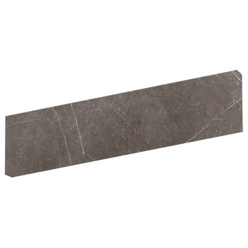 Gray Stone Polished Bullnose Modern 4"x24" Base, Set of 12