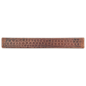 Hammered Copper Tile, 1"x8", Set of 4