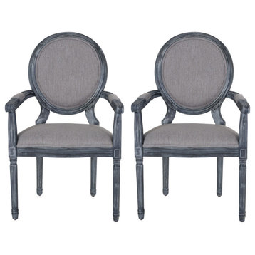 Aisenbrey Upholstered Dining Chair, Grey + Gray, Set of 2