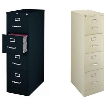 2 Piece Value Pack 4 Drawer Filing Cabinet in Putty and Black Color