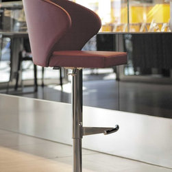 The Doris P Armchair with Burgundy Leather Upholstery. - Bar Stools and Kitchen Stools