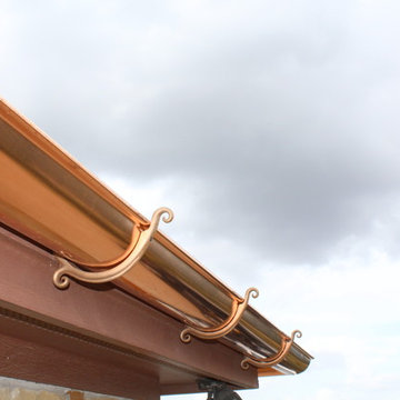 Copper Gutters on Southwestern Style Home