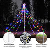 LED Waterfall Cone Tree Light with Star Finial 9 Strings Christmas Decor RGB