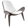 Artemis Lounge Chair by Nuevo Living, Black Frame / White Leather Pads