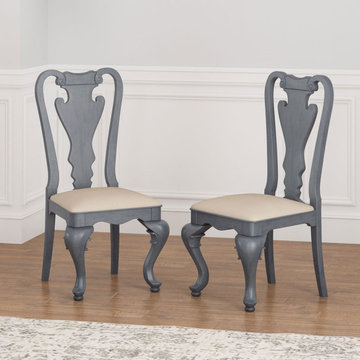 San Marino Solid Mahogany Wood Dining Chair with Upholstered Seat
