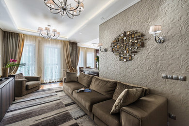 Photo of a contemporary living room in Saint Petersburg.