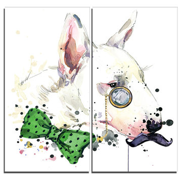 "Bull Terrier Dog" Animal Canvas Artwork