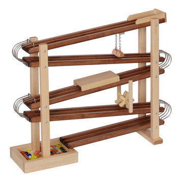 Wood and Metal Marble Race Run Toy Roller