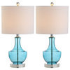 Colette 20" Mini Glass Table Lamp, Amalfi Blue, Set of 2