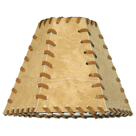 7W X 5H Faux Leather Tan Hexagon Shade