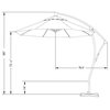 9' Bronze Cantilever Crank Lift 360-Rotation Aluminum Umbrella, Sunbrella, Terracotta