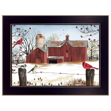 "Winter Friends" by Billy Jacobs, Ready to Hang Framed Print, Black Frame