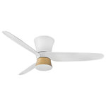 Hinkley - Hinkley Neo 52" Integrated LED Indoor/Outdoor Flush Mt Ceiling Fan,Matte White - Neo flush mount fan blends clean lines, aesthetic appeal, and practicality. Featuring a sleek wrapped fan blade design in Matte Black or Matte White, Neo's carefully crafted blades provide just the right balance of modern style. Ideal for interior spaces and covered outdoor areas, Neo incorporates integrated LED and DC motor technology to deliver excellent energy efficiency. Operated by the HIRO control or WiFi-compatible with the Hinkley app.