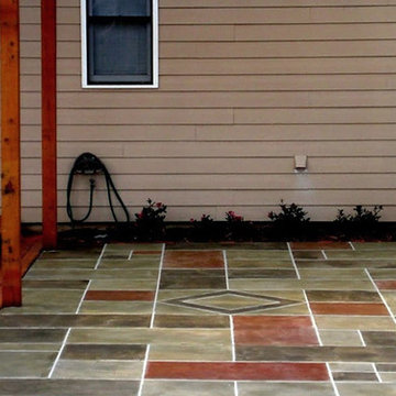 Decorative Hand-Cut Colorful Overlay on Patio