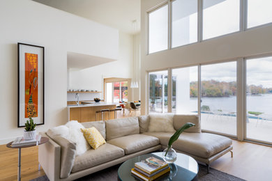 Inspiration for a modern living room remodel in Charlotte