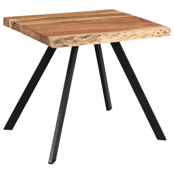 Rustic Industrial Solid Wood Accent Table, Natural