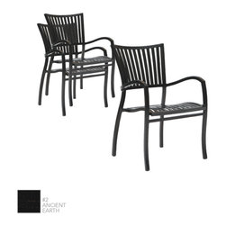 Strata Modern Wrought Aluminum Dining Arm Chair by Summer Classics - Outdoor Dining Chairs
