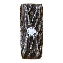 HawkHillHardware - Cholla Bell Plate With Button, Black Iron - Doorbells And Chimes