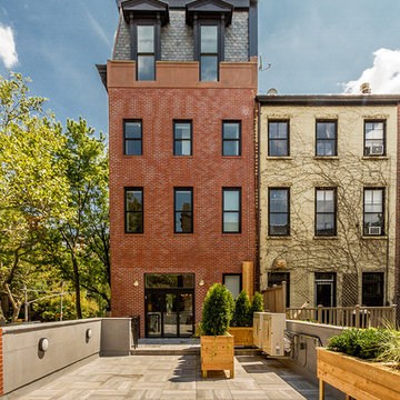 A second roof deck atop four-car garage