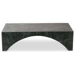 Meridian Furniture - Palermo Marble Coffee Table, Green - Discover the Palermo green verde marble coffee table, showcasing an arched shape and Art Deco design, making it a stunning centerpiece for any space. Crafted for both style and durability, it blends luxury with practicality, becoming the focal point of gatherings and conversations. Elevate your living area with its timeless appeal and sophisticated design.