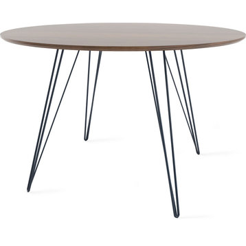 Williams Round Dining Table - Navy, Large, Walnut