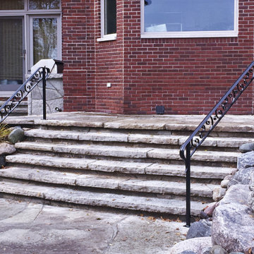 Wrought Iron Step Rails at Pool