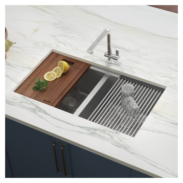 Ruvati RVH8350 Undermount 16 Gauge 33" Kitchen Sink Double Bowl