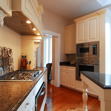 White Maple Traditional Kitchen with Black Granite in Germantown, MD