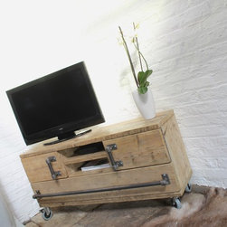 Jamila Reclaimed Scaffolding Board Long Low Media Unit - Console Tables
