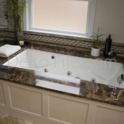 Bathroom Renovation With Emperador Dark - Tile