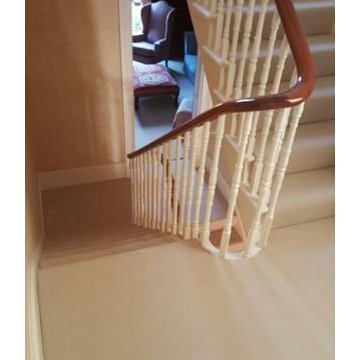 Beige Stair Runner Installation in Private Residence in South London