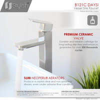 STYLISH Vessel Sink Single Hole Bathroom Faucet, Polished Chrome