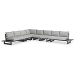 Meridian Furniture - Maldives Grey Water Resistant Fabric Outdoor Patio Modular Sectional - Create your own custom contemporary look on the deck or porch with the addition of this Maldives outdoor patio armless chair. Part of a large collection that lets you mix and match modular pieces to get the look you crave most. This modular sectional has grey water resistant fabric with a base made from grey aluminum, so it's sturdy, tough, and ready to face the elements with impeccable beauty, season in and season out. Shop the contemporary pieces in this collection to create the outdoor entertaining area of your dreams.