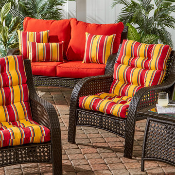 Wicker Woven Lounge Set with Mix and Match Festive Cushions