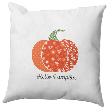 Hello Pumpkin Accent Pillow, Harvest Orange, 16"x16"