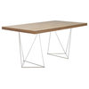 Multi 63" Table Top With Trestles, Top: Walnut, Legs: Chrome